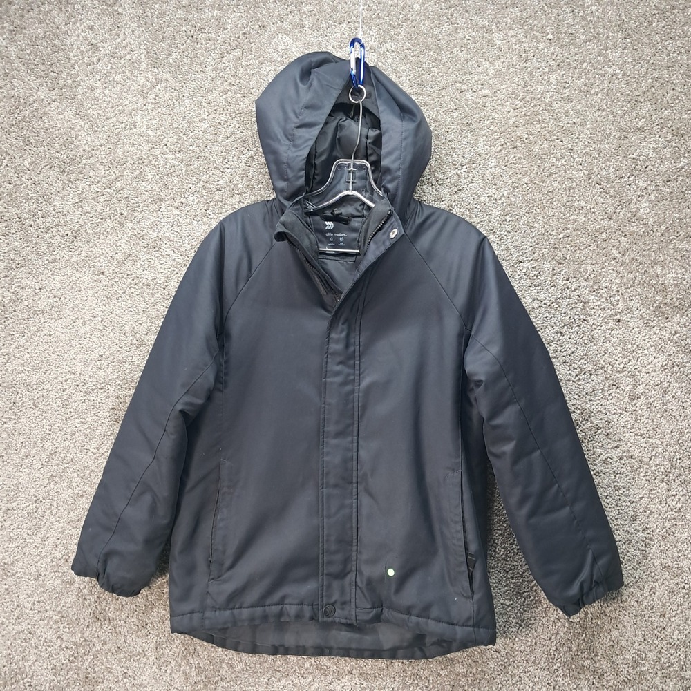 All in Motion Womens Hooded Jacket Black Water Wind Resistant Size L RN17730
